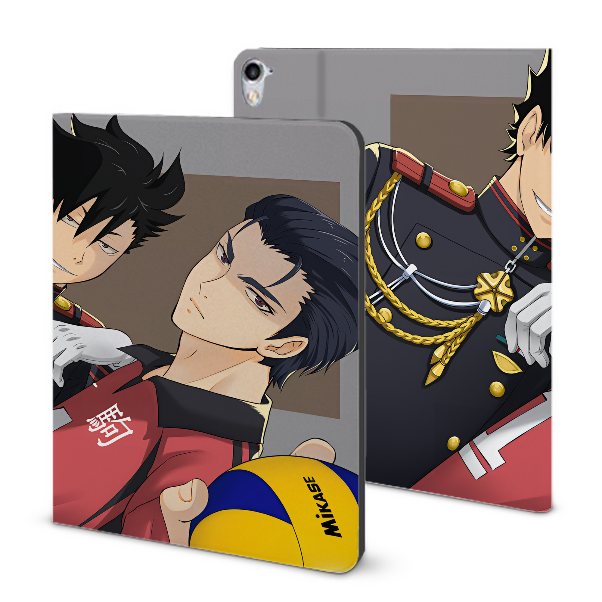 （画像用） ハイキュー!! Haikyu!! IPad ケース ブック型 PUレザー TPU 耐衝撃 軽量 薄型 ペン収納なし 全面保護 IPad 各モデル対応
